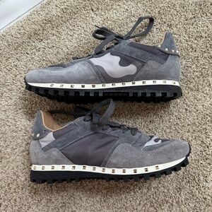 Valentino Garavani Rockstud Camouflage Suede Sneakers Size 39